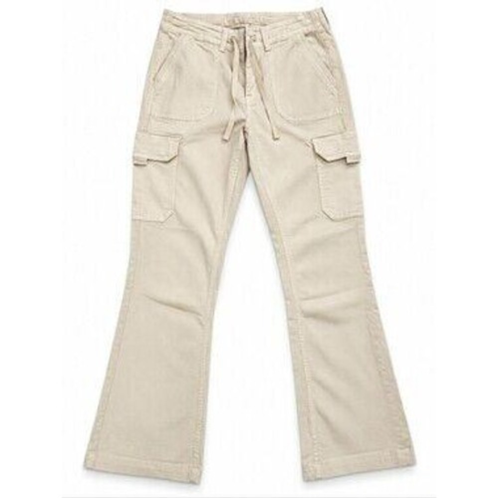 American Eagle AE Stretch Classic Bootcut Cargo Pants Cream Size 8 Short